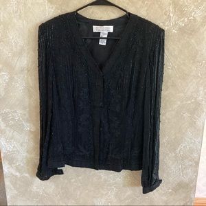 Niteline by Della Roufogali Beaded Silk Top Medium